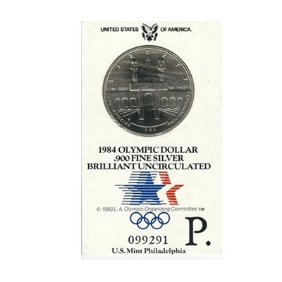 1984 US BU Silver Olympic Dollar – P Mint Mark